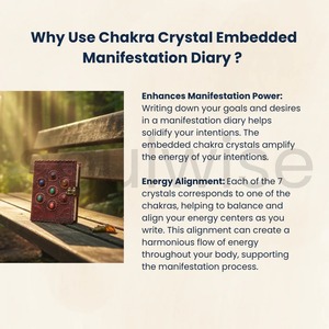 Journal de Manifestation des 7 Chakras en Cristal - Relié en Cuir 8"x6" - Product Image 5