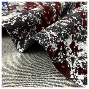 YX1359 Tela Vaquera Flocada de Alta Calidad, Personalizada, 10oz 400gsm, Color Borgoña, Poliéster Elástico, para Chaquetas - Product Image 2