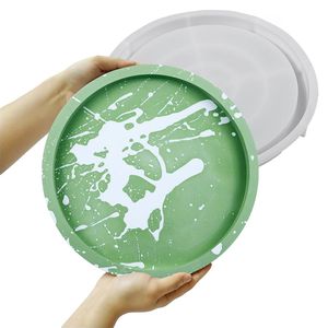 Plateaux décoratifs modernes en résine, ovales et ronds, pour un rangement élégant - Product Image 5