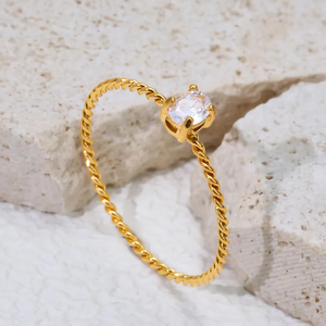 Anillo de Perlas de Agua Dulce de Acero Inoxidable con Diseño Geométrico de Moda, Anillos de Joyería Resistentes al Deslustre con Recubrimiento de Oro Real de 18K para Mujer - Product Image 2