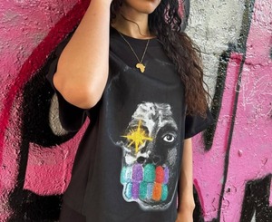 Women's White Leopard Print T-Shirt Crew Neck Three Quarter Sleeve Loose Fit Casual <b>Animal</b> <b>Pattern</b> 100% Cotton Jersey Fabric - Product Image 5