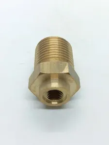 อะแดปเตอร์เกลียวหกเหลี่ยมทองเหลืองธรรมชาติ ขนาด 1/4 นิ้ว NPT BSP สำหรับแรงดันสูง ผลิตด้วยเครื่อง CNC สำหรับงานประปาและการเกษตร - Product Image 2