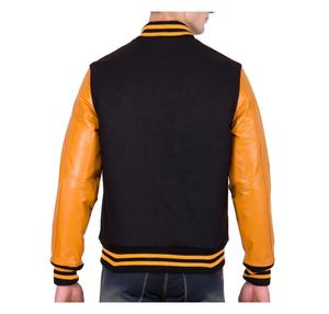 <b>Top</b> Quality Wholesale Wool Leather Sleeves Varsity Bomber Jacket College Baseball Jacket for men - Product Image 2