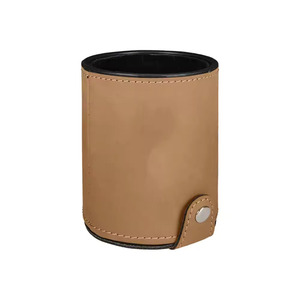 Caja de Almacenamiento Redonda de Cuero para Dados, Diseño Minimalista, Duradera, para Adultos - Product Image 1