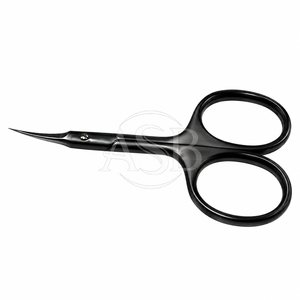 Ciseaux à ongles russes professionnels en acier inoxydable noir, ciseaux à cuticules précis, pointe incurvée et lame extra fine - Product Image 1