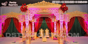 Mandap Roshni para Bodas Indias de Lujo, Exclusivo Mandap para Eventos de Boda Hindúes, Mandap de Dos Pilares, Increíble Mandap para Bodas Indias - Product Image 4