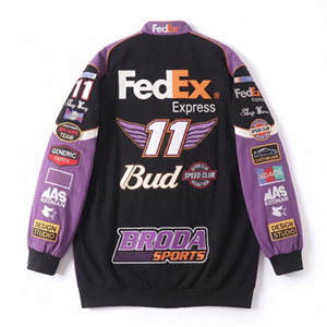 Fashion Racing <b>Jackets</b> <b>Men</b> Winter Plus Size Embroidered Polyester/Cotton Twill Street-Style Hip Hop Vintage Custom Sizes - Product Image 6