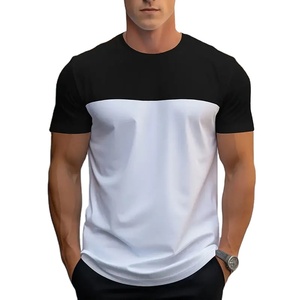 2025 été nouvelle mode épissage imprimé à manches courtes T-shirt hommes col rond ample respirant hauts sport Fitness T-shirt - Product Image 4
