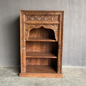 La mejor colección de estanterías arqueadas de madera tallada a mano, vitrina de exhibición, almacenamiento de arte antiguo del Himalaya - Product Image 1