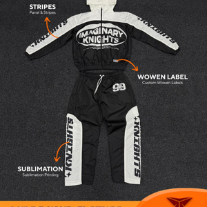 Ensemble coupe-vent personnalisé en nylon respirant avec design par sublimation, étiquette tissée, taille élastique, pour hommes, événements d'équipe, streetwear, personnalisable - Product Image 2