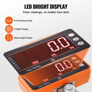 Bilancia Digitale Industriale per Gru da 2200 Libbre/1000 kg con Cassa in Alluminio Pressofuso, Display LED e Telecomando - Product Image 6