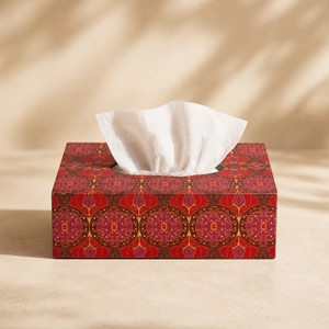 Porta pañuelos de resina con acabado de lujo, solución decorativa para guardar pañuelos en la oficina y el hogar - Product Image 1