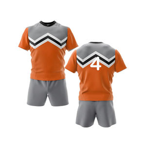 Prix de gros usine – Tenue de rugby pour homme, vêtements de sport durables, nom du joueur imprimé sur le devant, conception personnalisée OEM, 100 % polyester - Product Image 3