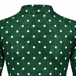 Camiseta de Manga Corta con Cuello Redondo y Estampado de Puntos Verde Bosque para Mujer, Ajustada, Elástica, Informal, a la Moda, Ropa de Verano al por Mayor - Product Image 4