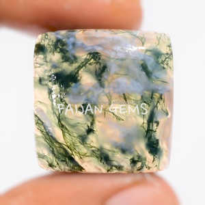 FAIJAN GEMS Lote de Cabujones Sueltos de Ágata Musgosa de la Mejor Calidad, Piedra Natural 100% Natural de Rajasthan, con Certificación de Terceros - Product Image 2
