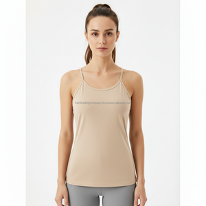 Private Label 100% Cotton Jersey <b>Spaghetti</b> <b>Strap</b> <b>Tank</b> <b>Top</b> Women Front Custom Brand Logo Plain Blank OEM Wholesale - Product Image 2