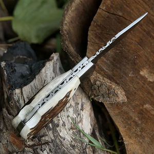 Couteau pliant unique fait main en acier inoxydable 2026 avec magnifique manche en os, couteau de survie, outils personnalisables pour hommes. - Product Image 3