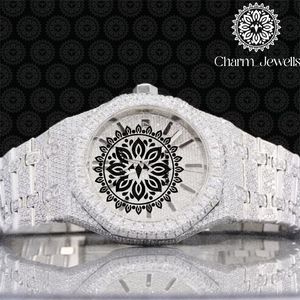 Reloj Charm_Jewells de Lujo en Acero Inoxidable de 40 mm, Esfera Mecánica Analógica, Cristal de Zafiro, Cierre Plegable, para Hombre, Moda Hip Hop, 10 Bar - Product Image 3
