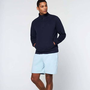 Ensemble de survêtement pour homme avec sweat-shirt à col zippé brodé et short bleu clair, décontracté, athlétique, respirant, imperméable, séchage rapide - Product Image 4
