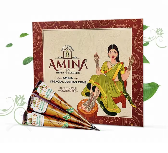 Amina Henna Cones Easy Apply High Quality Herbal Material Red