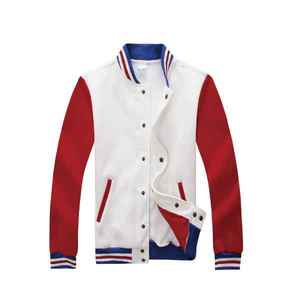 High Quality Wholesale Unisex Plain Cotton Fleece Letterman <b>Jacket</b> Contrast Sleeve Baseball Varsity Bomber <b>Jackets</b> <b>Mens</b> Uniforms - Product Image 1