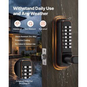 Serratura per Porta con Tastierino Combinato a Pulsante Singolo 2.0, Ingresso Senza Chiave Meccanico, Codice a 4-7 Cifre, Connettività App - Product Image 6