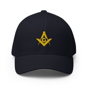 Gorra de Béisbol de Algodón Past Master Blue Lodge Negra con Bordado Masónico Dorado de Lujo - Product Image 3