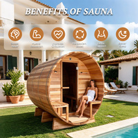 Sauna Exterior de Alta Altitud de Una Sola Pieza en Cedro Rojo con Certificación ETL, Control Digital Inteligente por WiFi, Proyecto Swiss Villa