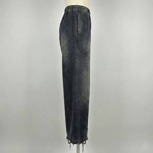 Pantalones Jogger Casuales Rectos con Logotipo Personalizado 2026, 100% Algodón, Lavado Ácido Vintage, Transpirables, para Hombre, Estilo Distressed y Holgado - Product Image 5