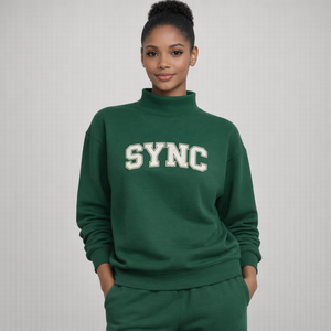 Urban Pulse Mockneck Sweatshirt Oversized Cotton Fleece Pullover Warm Winter Casual Streetwear Trend Fashion <b>Top</b> - Product Image 1