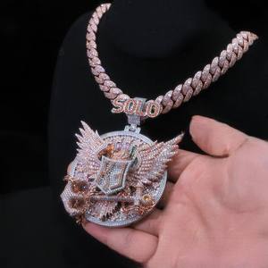 Colgante Personalizado con Nombre en 3D de Moissanita VVS para Hombre, Estilo Hip Hop, Plata 925, Cadena con Eslabones de Diamantes, Joyería con Colgante de Letra - Product Image 6