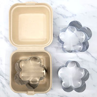 Mini moule à gâteau en forme de fleur en acier inoxydable poli miroir fait main, 10 cm, 3 hauteurs (5/6/7 cm), compatible four/congélateur