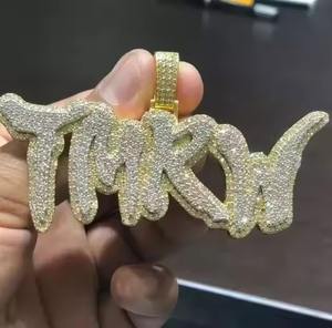 Customizable 925 <b>Silver</b> Plated 3.30Ct Real Diamond Classic Letter Pattern <b>Charm</b> Sterling <b>Silver</b> Jewelry for Parties - Product Image 1