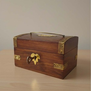 Tirelire en bois avec clé, tirelire artisanale pour adultes et enfants, style vintage, boîte d'épargne verrouillable pour la maison, le bureau ou comme cadeau - Product Image 2