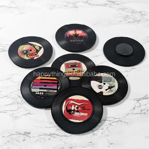 6PCS Low MOQ Customs Retro Vinyl CD Record Refrigerator Magnetic Magnets