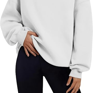 Unisex Oversized Stand Collar <b>Pullover</b> Sweatshirt Solid Color Knitted Regular Sleeve Autumn Wear - Product Image 6