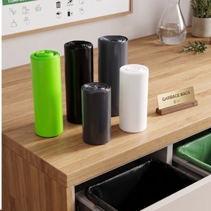 Strong Large Thick Eco-Friendly Refuse Sacks LDPE HDPE Black Garbage <b>Bags</b> Plastic Trash <b>Bags</b> Household Use - Product Image 6