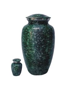 Urna de cremación de aluminio de estilo americano para adultos Forest Green, urna funeraria conmemorativa para interiores para cenizas a la venta - Product Image 3