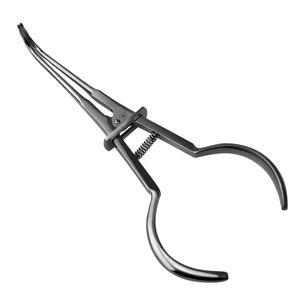 Pinza de dique de goma manual University Washington con anillo de bloqueo de acción de resorte de acero inoxidable y mango curvo, para uso dental, de ROBOZ TECH - Product Image 2