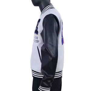 MOQ bajo Chaquetas universitarias para hombres de talla grande Logotipo personalizado Chaqueta universitaria en blanco Esquilar Chaqueta universitaria de Letterman Lisa personalizada 2025 - Product Image 3