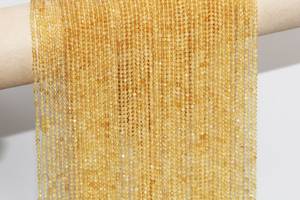 Cuentas Redondas Facetadas de Citrino Natural de 2mm 3mm 4mm, Cuentas de Cuarzo Cristalino para la Fabricación de Joyas - Product Image 3
