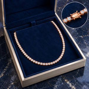 Collar Radiant con Diamante Cultivado en Laboratorio de 18 Pulgadas |   Joyas Finas de Oro de 18 Quilates con Piedras Redondas de 0.20 Quilates y 3.8 mm, 23.5 Quilates, EF VVS VS FG VVS VS, Plataforma B2B - Product Image 2