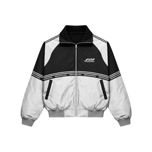 Men's Sporty Satin Streetwear Tracksuit Set Color Blocking Windbreaker Jacket Shorts Breathable Polyester Spring Outerwear - Product Image 2
