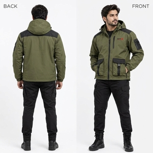 Chaqueta Cortavientos con Cierre de Cremallera para Actividades al Aire Libre OUTDO ENTERPRISES, Chaqueta Cortavientos con Capucha para Hombre, Diseño Deportivo con Bloques de Color - Product Image 6
