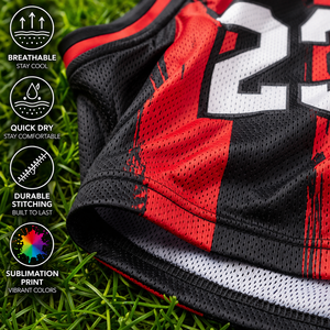 เสื้อบาสเก็ตบอลทีมสั่งทำพิเศษ ไซส์ใหญ่พิเศษ ระบายอากาศได้ดี แห้งเร็ว ผ้าโพลีเอสเตอร์ 100% สกรีนชื่อผู้เล่นตามสั่ง - Product Image 4