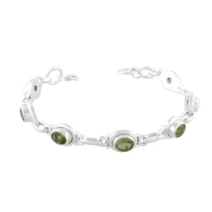 Pulsera Elegante Hecha a Mano con Peridoto Genuino Brillante y Plata de Ley 925 para Mujer, Regalo de Joyería - Product Image 1