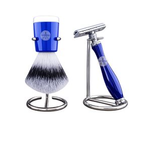 Kit de afeitado con cepillo sintético Rotta Silver para hombres, cepillo de afeitar de pelo sintético de la gama Apex de Haryali. - Product Image 6
