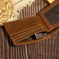 Dompet Kartu Kulit Sapi Asli Minimalis Berkualitas Tinggi untuk Pria, Dompet Perjalanan Mewah untuk Penggunaan Bisnis