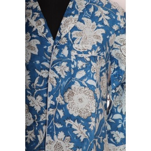 Vestido de noche indio de algodón con estampado Floral Maxi camisa de mujer hasta el suelo botón cinturón Kimono Natural suave cómodo ropa de dormir - Product Image 5