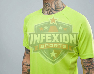 T-shirt sportif à manches courtes vert lime pour homme, coupe ajustée, col rond, tissu jersey, séchage rapide - Product Image 2